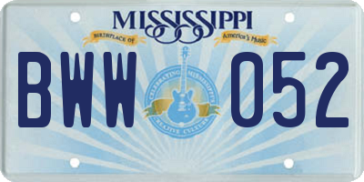 MS license plate BWW052