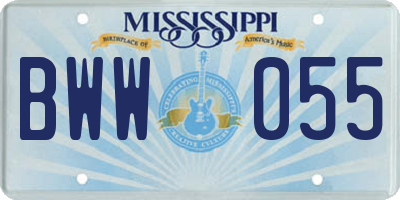 MS license plate BWW055