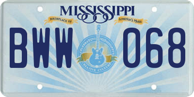 MS license plate BWW068