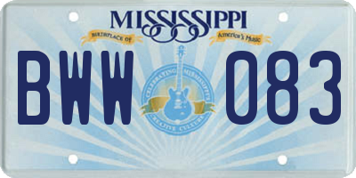 MS license plate BWW083