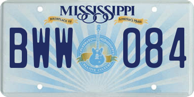 MS license plate BWW084