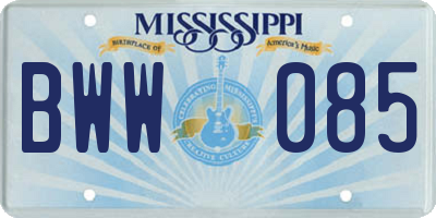 MS license plate BWW085