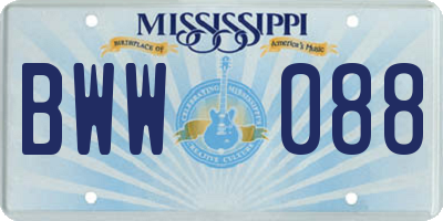 MS license plate BWW088