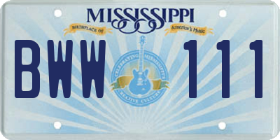 MS license plate BWW111