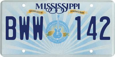 MS license plate BWW142