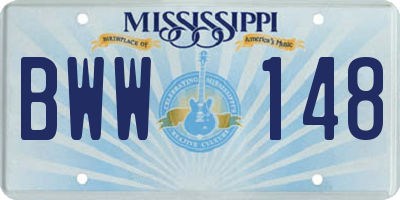 MS license plate BWW148