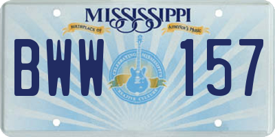 MS license plate BWW157