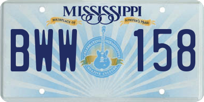 MS license plate BWW158