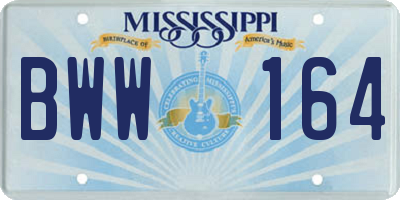 MS license plate BWW164