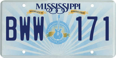 MS license plate BWW171