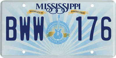 MS license plate BWW176