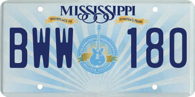 MS license plate BWW180