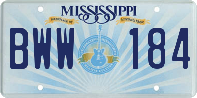 MS license plate BWW184