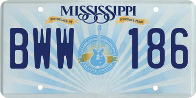 MS license plate BWW186