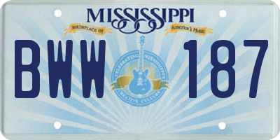 MS license plate BWW187
