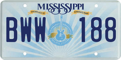 MS license plate BWW188