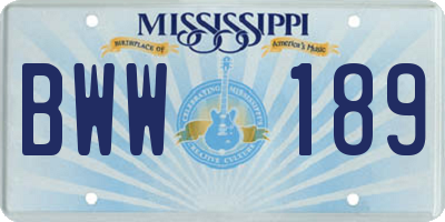 MS license plate BWW189