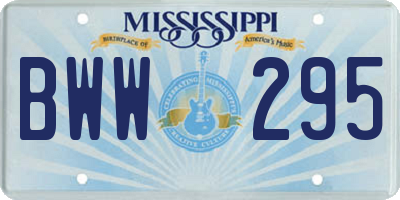 MS license plate BWW295