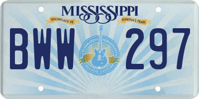 MS license plate BWW297