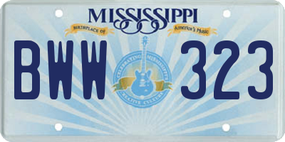 MS license plate BWW323