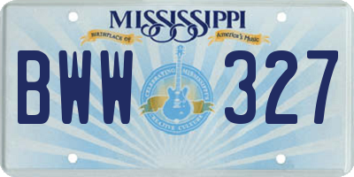 MS license plate BWW327