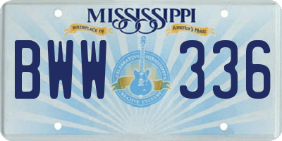 MS license plate BWW336