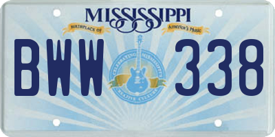 MS license plate BWW338