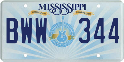 MS license plate BWW344