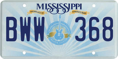 MS license plate BWW368