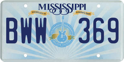 MS license plate BWW369