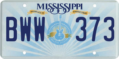 MS license plate BWW373