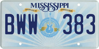MS license plate BWW383