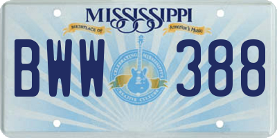MS license plate BWW388