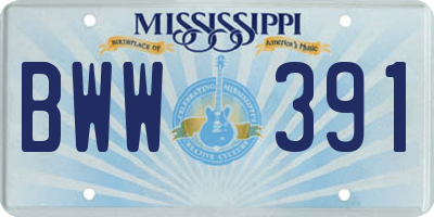 MS license plate BWW391