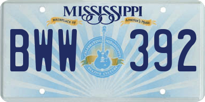 MS license plate BWW392