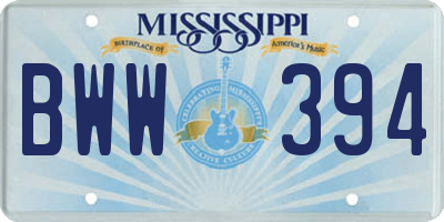 MS license plate BWW394