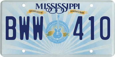 MS license plate BWW410
