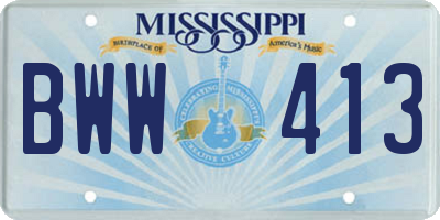 MS license plate BWW413