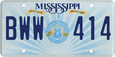 MS license plate BWW414