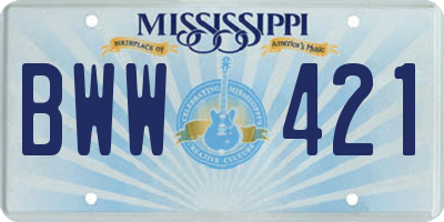 MS license plate BWW421
