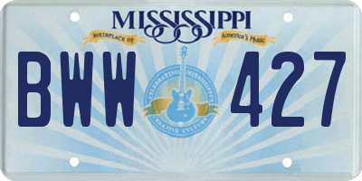 MS license plate BWW427