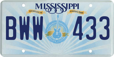 MS license plate BWW433