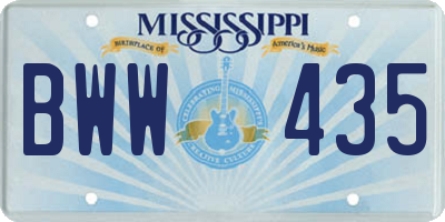 MS license plate BWW435