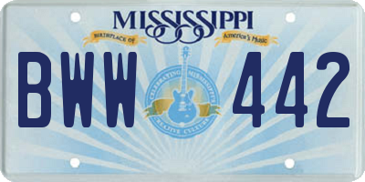 MS license plate BWW442