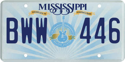 MS license plate BWW446