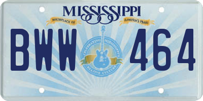 MS license plate BWW464