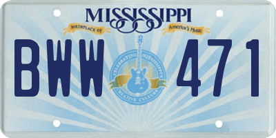 MS license plate BWW471