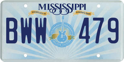 MS license plate BWW479