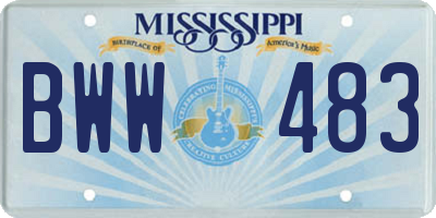 MS license plate BWW483