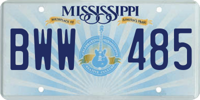 MS license plate BWW485